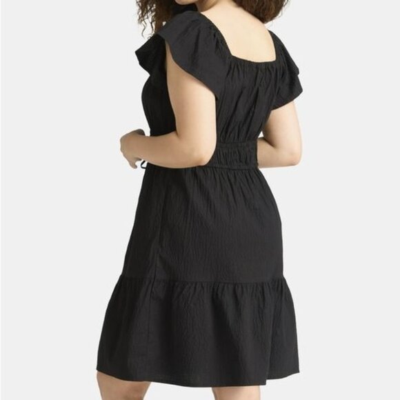 NWT, SZ L (12-14) COTTON Blend, Sweetheart Mini Dress, Black - Picture 2 of 3